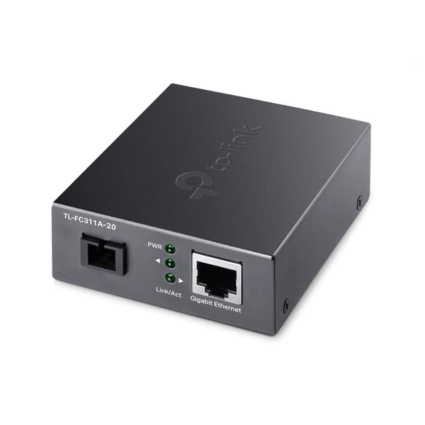 TP-Link TL-FC311A-20 - V1 - Mediekonverter - GigE - 1000Base-T, WDM, 1000Base-SC - RJ-45 / SC single mode - op til 20 km - 1310 (RX) / 1550 (TX) nm