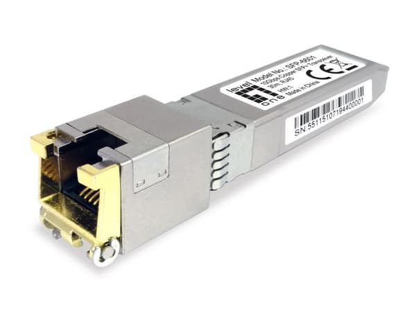 LevelOne SFP-6601 - SFP+ transceivermodul - 10 GigE, 5 GigE, 2,5 GigE - 1000Base-T, 10GBase-T, 2,5GBase-T, 5GBase-T - SFP+ / RJ-45 - upp till 30 m