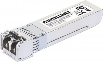 INTELLINET 10 Gigabit SFP+ Mini-GBIC transceiver för fiberoptisk kabel 10GBase-SR (LC) multimode-port, 300 m, HPE-kompatibel, silver (508766)