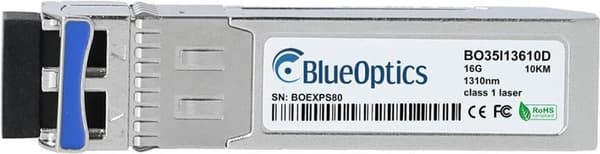 Kompatibel Emulex LP16-LW-OPT BlueOptics© BO35I13610D SFP+ Transceiver, LC-Duplex, 16GBASE-LW, Fiber Channel, Singlemode Fiber, 1310nm, 10KM, DDM, 0°C