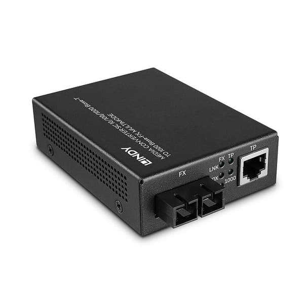 Lindy 25119 nätverksmediakonverterare 850 nm Multimode Black
