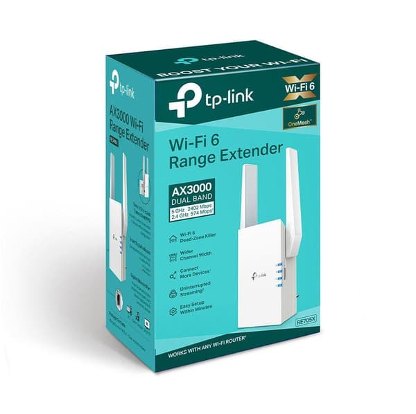 TP-Link RE705X mesh wi-fi system Dual-band (2.4 GHz / 5 GHz) Wi-Fi 6 (802.11ax) White 1 External