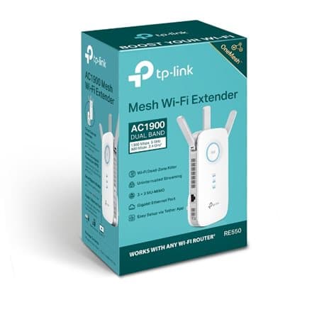 TP-Link RE550 network extender Network transmitter & receiver White 10, 100, 1000 Mbit/s