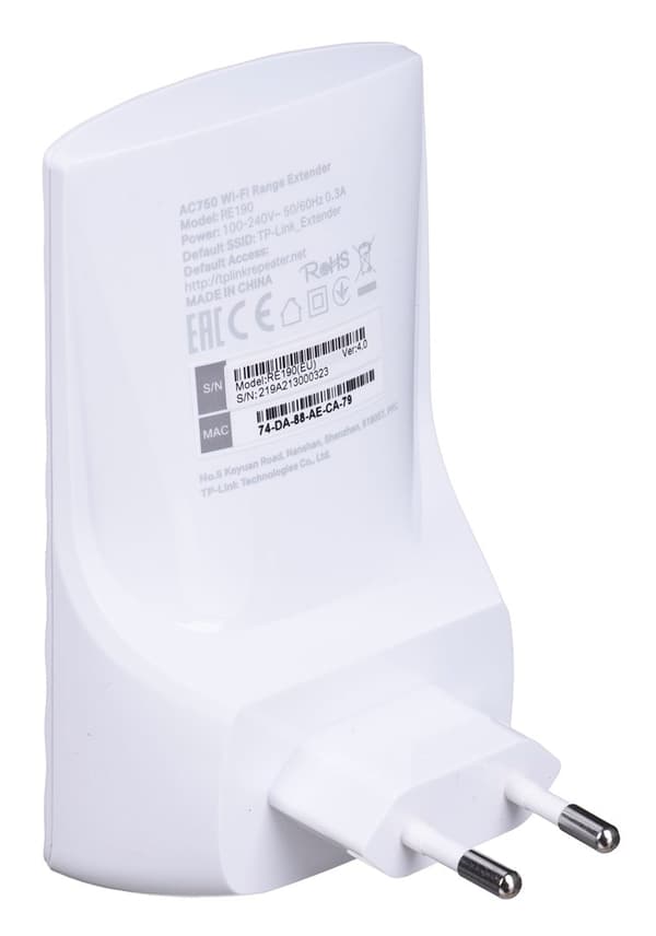 TP-Link RE190 nätverksförlängare Nätverksrepeater Vit