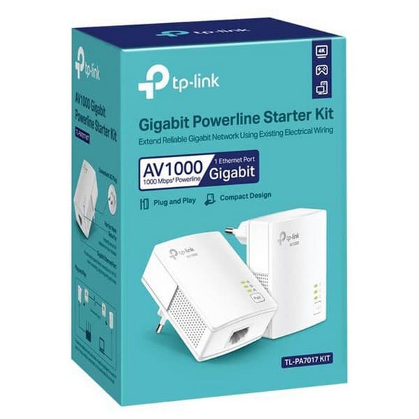 Tp-link Startsæt Tl-pa7017 Av1000 Gigabit Powerline Hvid