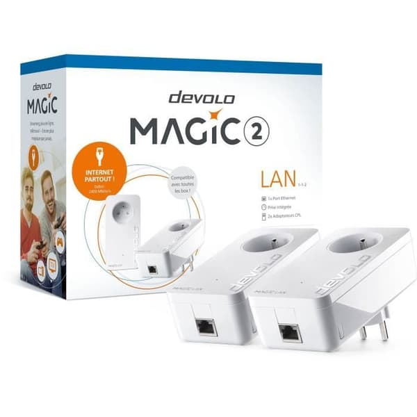 DEVOLO Magic 2 LAN - Startpaket - 2 CPL-adaptrar - 2400 Mbits/s