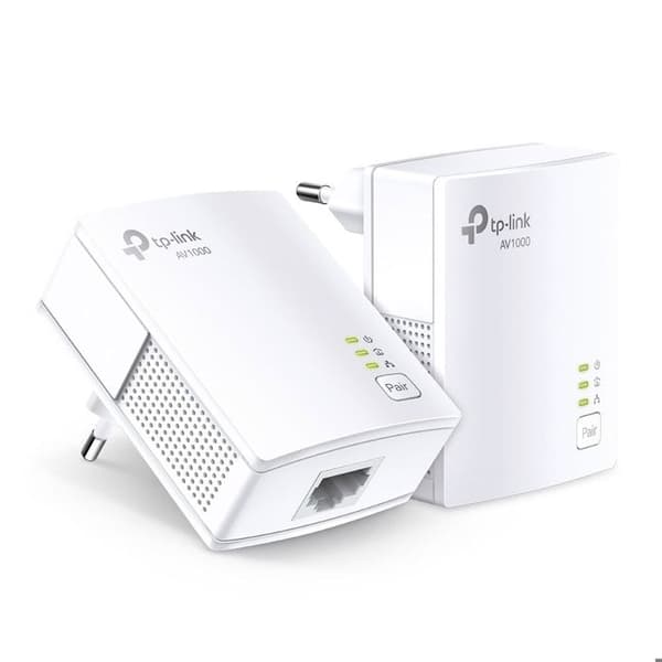 CPL-adapter - TP-LINK - AV1000 - 1000Mbps - Pass-through - Paket med 2 enheter Vit