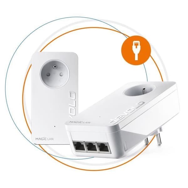 DEVOLO Magic 2 Triple LAN - Starter Kit - 2 x 3xGigE-adaptrar - 2400 Mbit/s Vit