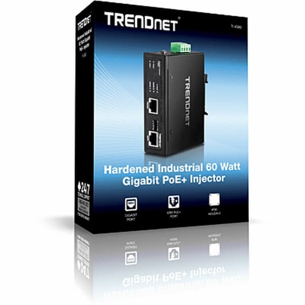 POE-injektor Trendnet TI-IG60 1000 Mbit/s Svart