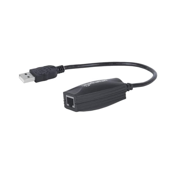 Manhattan USB-A linjeforlænger, til brug med RJ45-netværkskabel (medfølger ikke), forlænger USB-enhed op til 60 m, busstrøm, Cat5e/Cat6/Cat6A RJ45-net