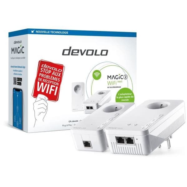 DEVOLO Magic 2 WiFi nästa - Startpaket - 2 CPL-adaptrar - 2400 Mbit/s