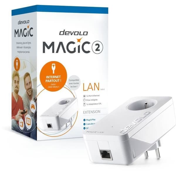 DEVOLO Magic 2 LAN - Förlängning - 1 CPL-adapter - 2400 Mbit/s