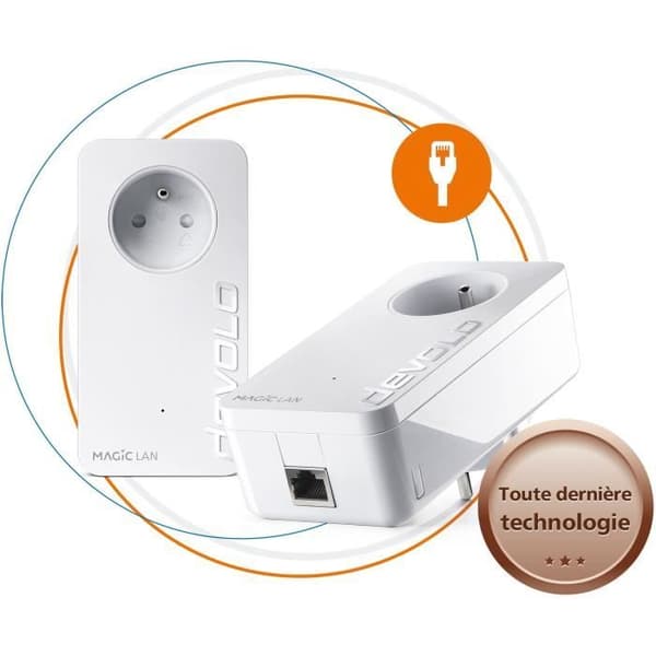 DEVOLO Magic 1 LAN - Startpaket - 2 PLC-adaptrar - 1200 Mbits/s Vit