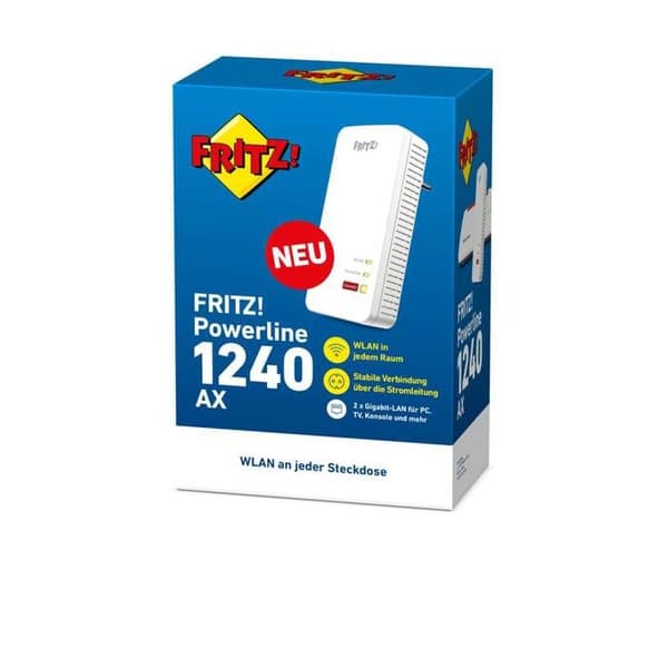 AVM FRITZ!Powerline 1240 AX Single Powerline Adapter 20003023 Powerline 1,2 GBit/s
