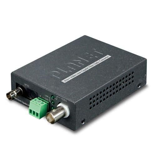 Planet 4-i-1 videokonverter over Gigabit Fiber (ST) 1-kanal, op til 20 km rækkevidde, sender- og modtagesæt (TVI/CVI/AHD/CVBS), VF-101G-KIT