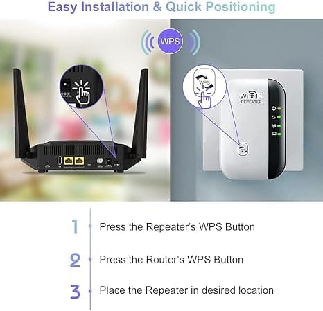 WiFi Extender, WiFi Signal Booster - Med Repeater/AP-läge och WPS-funktion