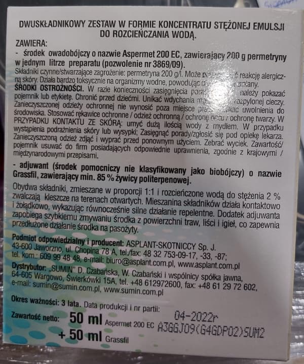 SUMIN SHOT koncentrat mod flåter og myg i haven 50 ml