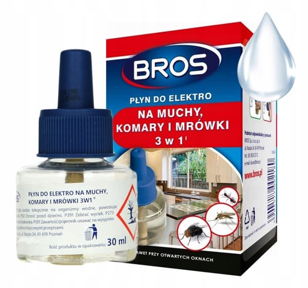 BROS ELECTRO FLUID 3-i-1 til fluer, myg, myrer 30 ml
