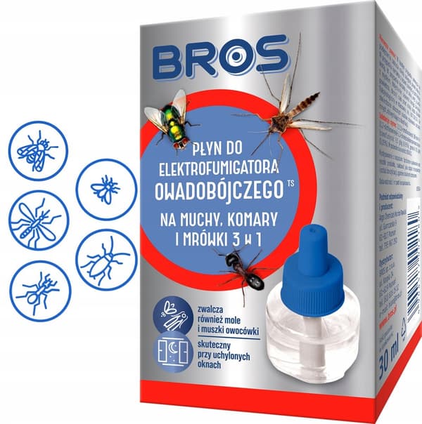 BROS ELECTRO FLUID 3-i-1 til fluer, myg, myrer 30 ml