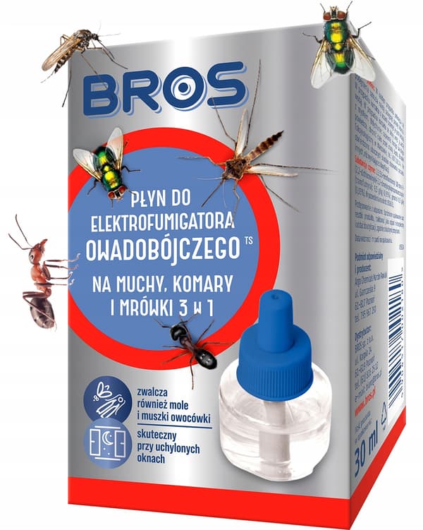 BROS ELECTRO FLUID 3-i-1 til fluer, myg, myrer 30 ml