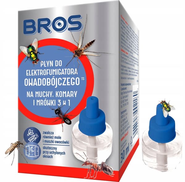 BROS ELECTRO FLUID 3-i-1 til fluer, myg, myrer 30 ml
