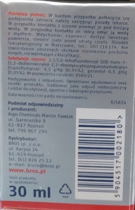 BROS ELECTRO FLUID 3-i-1 til fluer, myg, myrer 30 ml