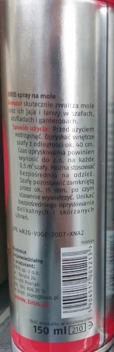 BROS VAATEKOI-SUIHKE vaatekaappien ja vaatteiden suihkuttamiseen 150 ml