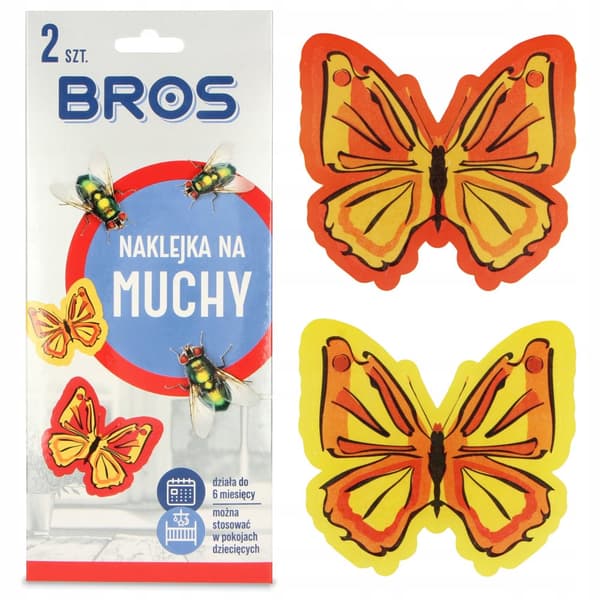 BROS fluepapirklistermærke til vindue BUTTERFLY 2 stk.