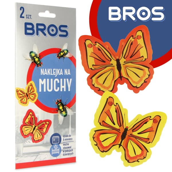 BROS fluepapirklistermærke til vindue BUTTERFLY 2 stk.