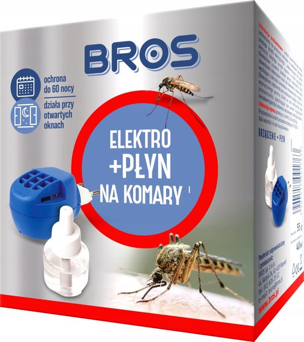 BROS electro+ myggemiddel til elektrisk fumigator BESKYTTELSE 60 NÆTTER 40 ml