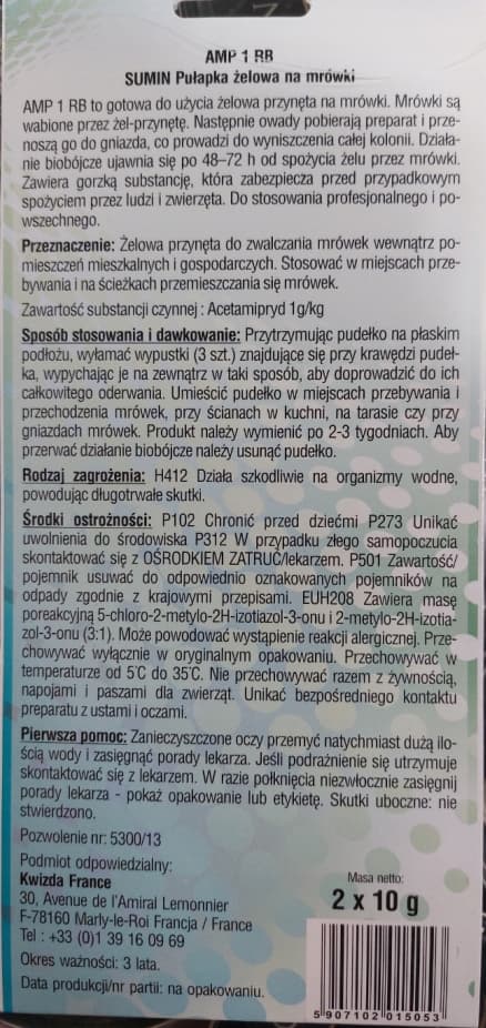 SUMIN-GEELILOUKKU MUURAHAISIIN, puutarhaan ja kotiin 2x10 g