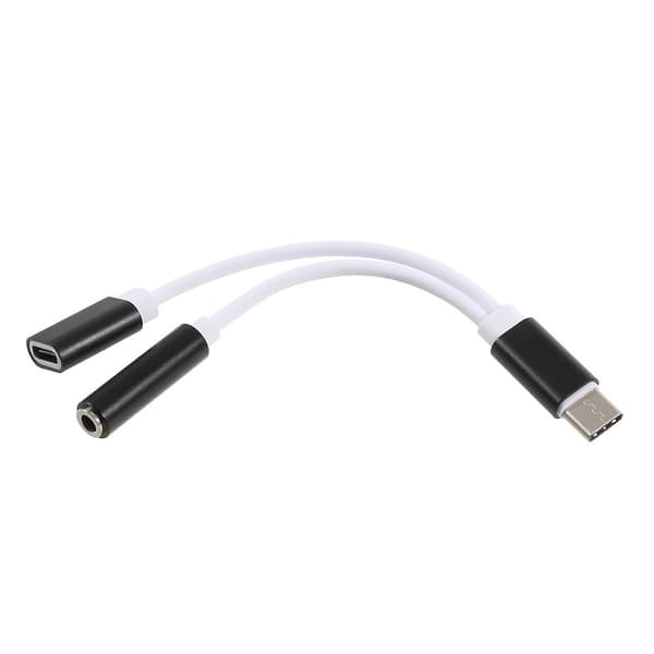 USB typ C 3,5mm Aux Audio Laddning USB hona Port Splitter