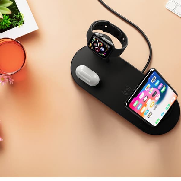Laddningsstation Lightning Micro Usb-C QI roterbar