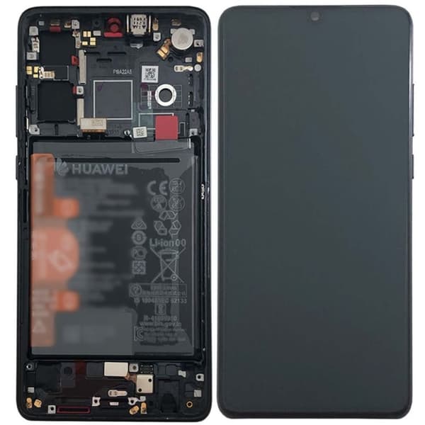 Huawei P30 Original Skärm OLED Display Glas med batteri - Svart