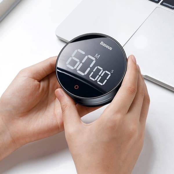 BASEUS Heyo Pro Roterande Elektronisk Timer - Grå