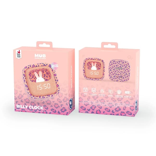 MOB Väckarklocka med Nattlampa Billy Clock - Leopard Rose