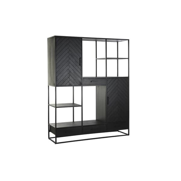 Hylder DKD Home Decor 160 x 45 x 200 cm Sort Metal Mangotræ