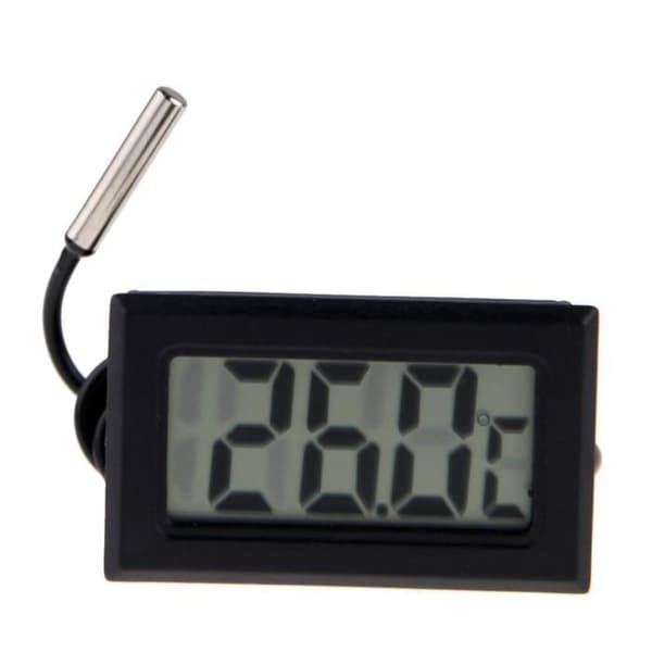 Inbyggd digital termometer med sond - 1 meter - Terrarium - Inbyggd - SVART