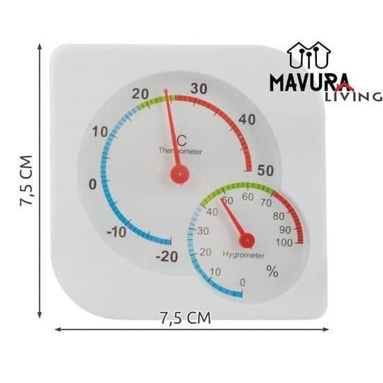 MAVURA hygrometer »MAVURALivande termometer med inomhushygrometer utomhus analog trädgårdstermometer fuktmätare