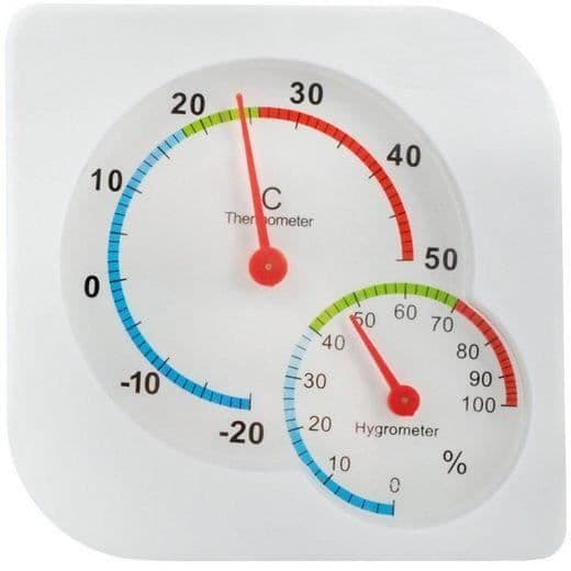 MAVURA hygrometer »MAVURALivande termometer med inomhushygrometer utomhus analog trädgårdstermometer fuktmätare