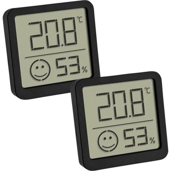 TFA Dostmann 2er Set digital termohygrometer med Komfortzone termohygrometer svart