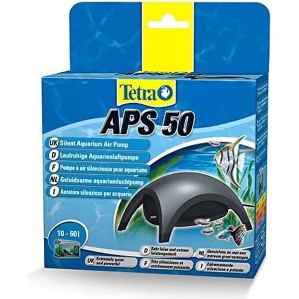 TETRA APS 50 - Luftpump för akvarium från 10 till 60L - Tyst med trippelt anti-brus system - Justerbar Kraftfull och