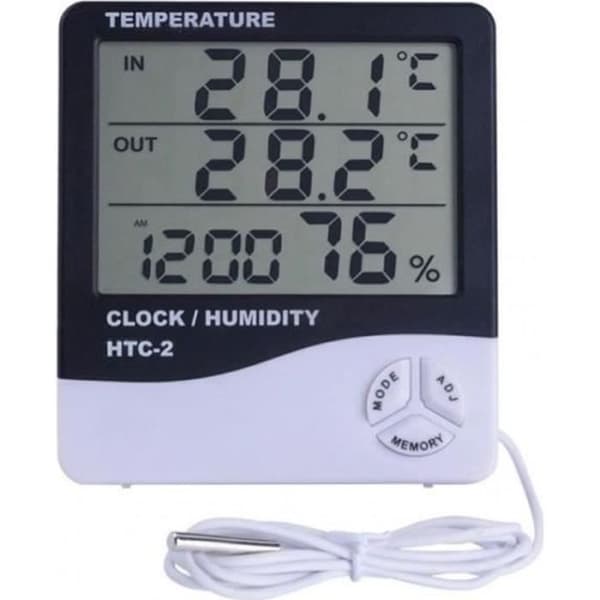 TERMOMETER - HYDROMETER Väderstation Digital inomhustermometer med utomhussond Hygrometer