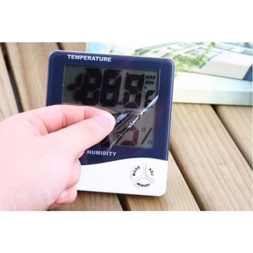 Kingwing® Ny LCD digital termometer Temperatur Fuktighetsmätare Hygrometerklocka HTC-1