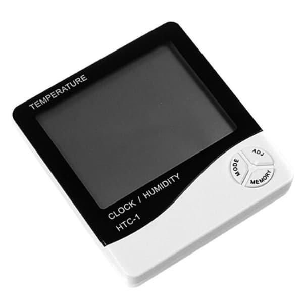 Kingwing® Ny LCD digital termometer Temperatur Fuktighetsmätare Hygrometerklocka HTC-1