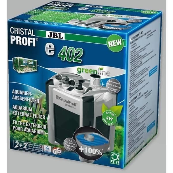 JBL Cristalprofi E402 Greenline externt filter för akvarier från 40 till 120 liter JBL Cristalprofi E402 Greenline externt filter för akvarier från 40 till 120 liter