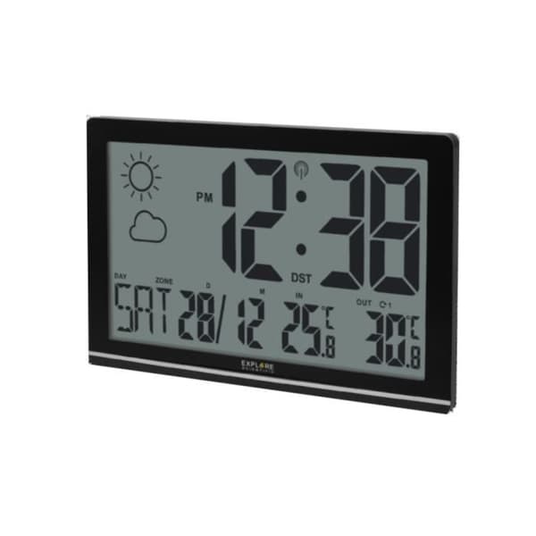Utforska Scientific RDC-8001 inomhus- och utomhustermometer - Svart - LCD