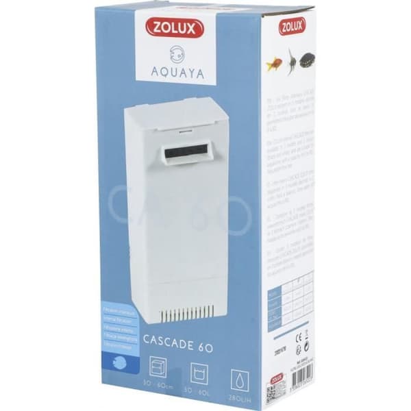 Inre filter - ZOLUX - Cascade 60 - 280l/h - Akvarium 30 till 60l - Vit färg