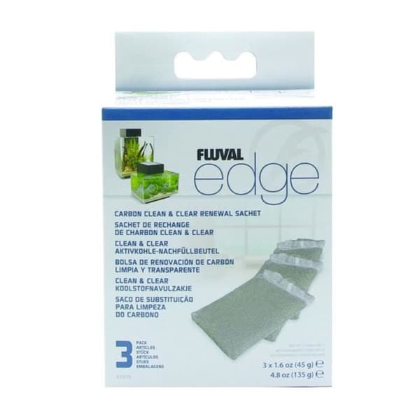 FLUVAL Påsar med 3 rena och klara koldelar för kantfilter - 135 g