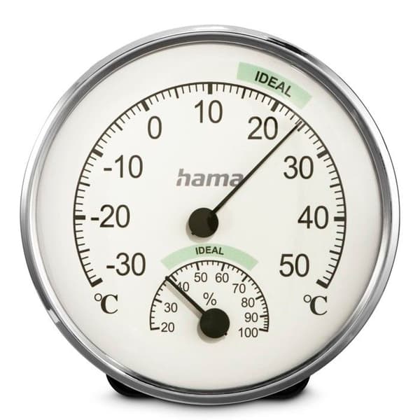 Termometer och hygrometer "Chios", silver/vit